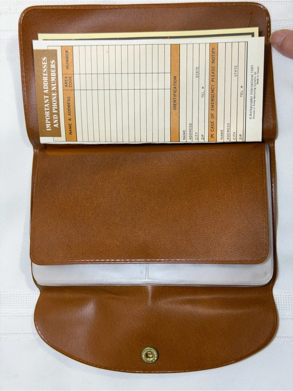 Vtg Samsonite 70s Travel Shoulder Bag Purse W/ Wallet Brown/Tan Faux Leather